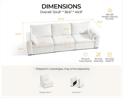 Oversized Modular Sofa Comfy Cloud Couch with Storage, Extra Deep Plush Sectional Sofa Set for