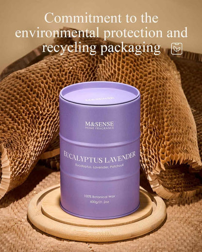 M&SENSE Eucalyptus Lavender Scented Candles Large, Natural Soy Candles 21.2oz 120 Hour Slow