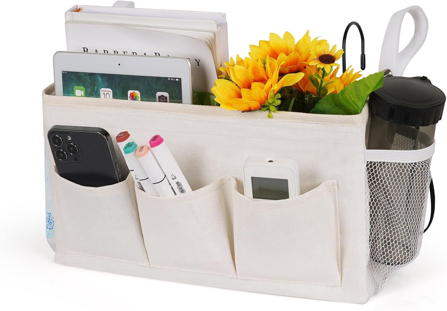 Bedside Storage Caddy/Bedside Hanging Storage Bag for Headboards Bunk Beds Dorm Rooms Book Phone