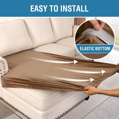 H.VERSAILTEX Velvet Stretch Individual Chaise Cover Sectional Couch Covers for L Shaped Sofa Both