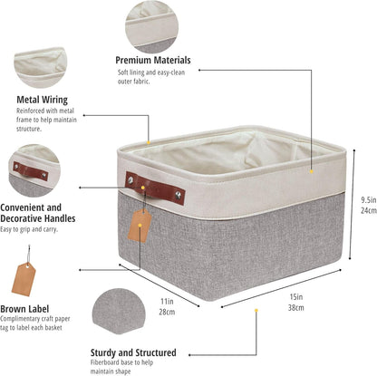 DECOMOMO Storage Bins Fabric Storage Baskets for Shelves, Linen Closet Organization Toys Nursery