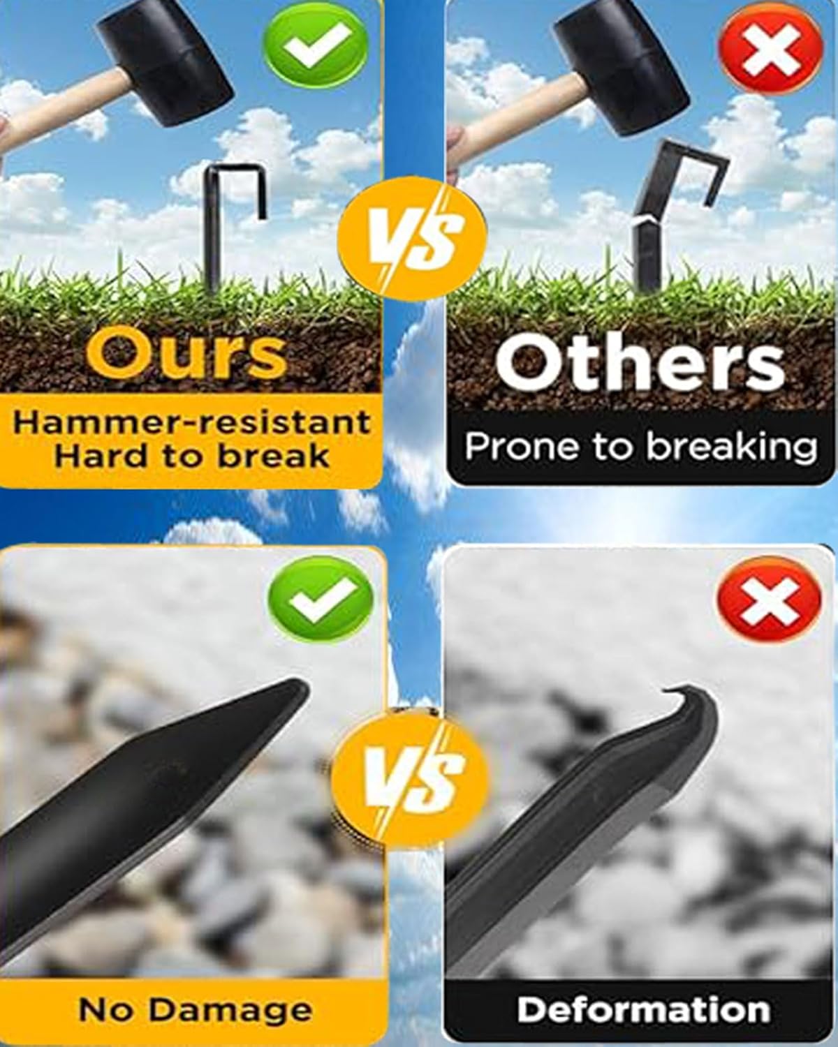 60Pcs Metal Garden Landscape Edging Stakes,Black, 10inch anchoring Stakes Landscape Anchoring