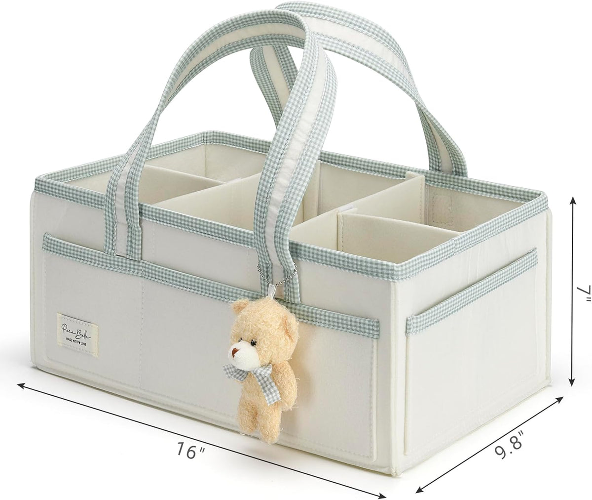 PeraBella XL Diaper Caddy Organizer With Handle, Baby Shower Gifts Basket Bag, Registry Search Must