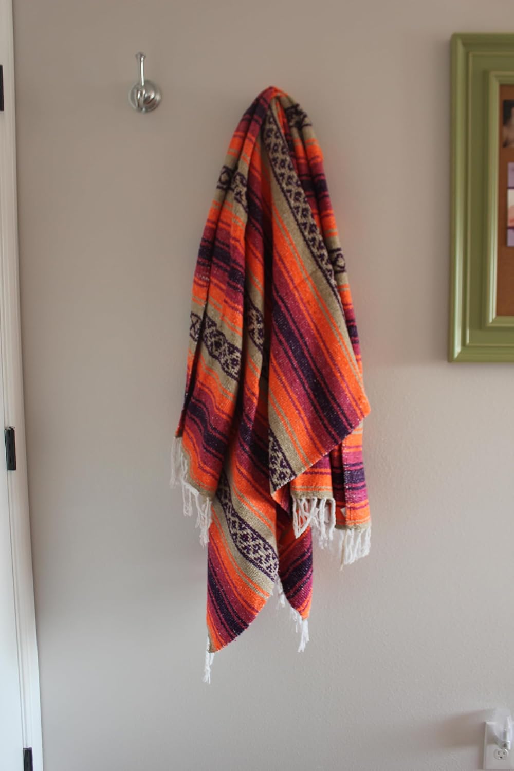 Del Mex Classic Mexican Blanket, Large Authentic Woven Falsa Throw (70"x50"), Artisan Southwest