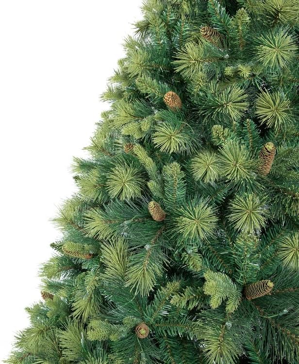 Naomi Home 7.5ft Christmas Tree with Lights, Realistic Traditional Prelit with Pine Cones, Foot
