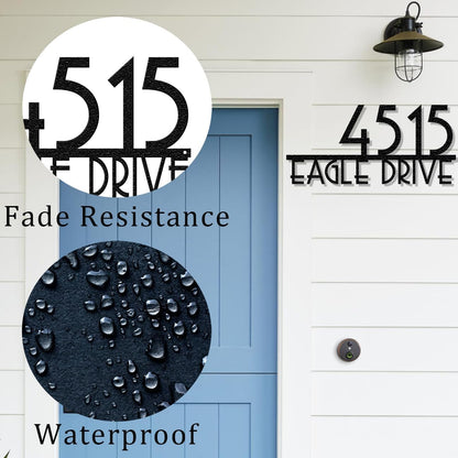 Personalized Metal House Number Sign for Outside Modern - Custom Outdoor Address Number Plaque