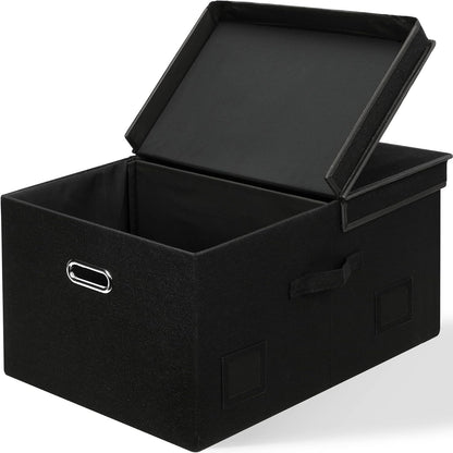 75 Quarts Extra Large Decorative Storage Bins with Lids, 1 Pack Black Collapsible Storage Bins with