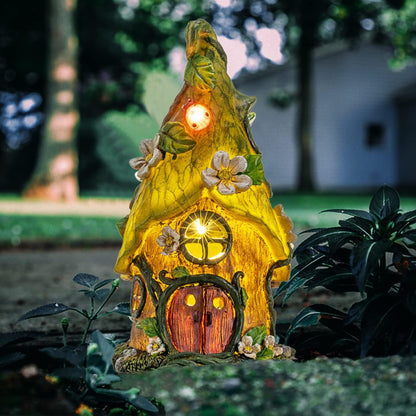 Garden Decor Outdoor Solar Statues, 9.4Inch Resin Fairy Garden Solar Lights Birthday Gifts for