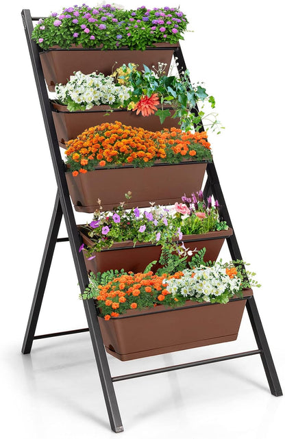 S AFSTAR 5-Tier Vertical Garden Planter, 5-Layer Raised Garden Bed with 5 Detachable Planter Boxes