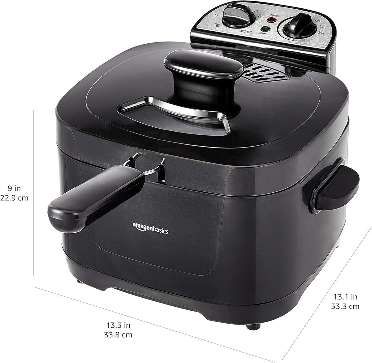 Amazon Basics 2.1-Qt (2.0L) Electric Deep Fryer with 8-Cup Oil Capacity, Timer, Adjustable