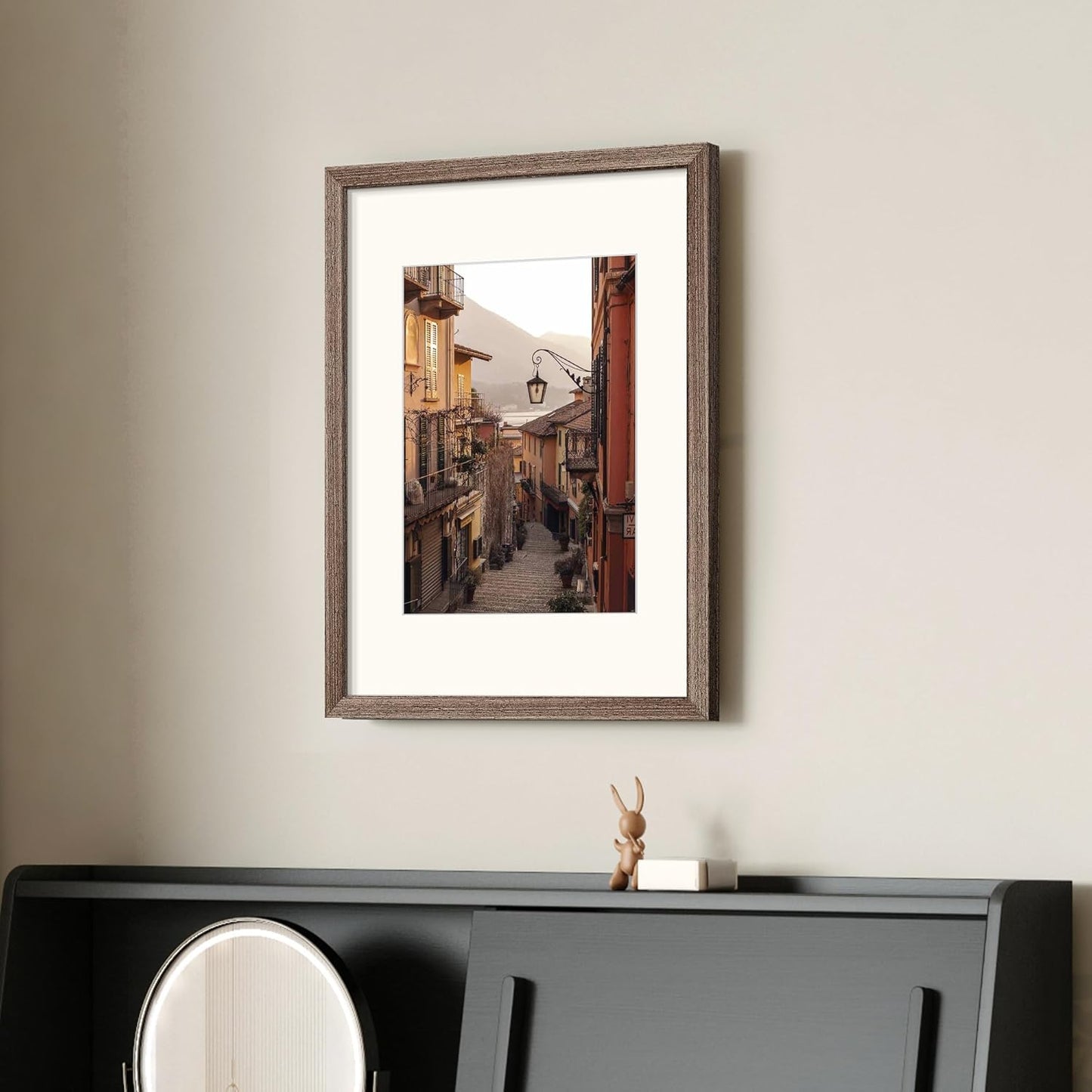upsimples 12x16 Picture Frame, Natural Solid Wood Picture Frames, Display 8.5x11 with Mat or 12 x