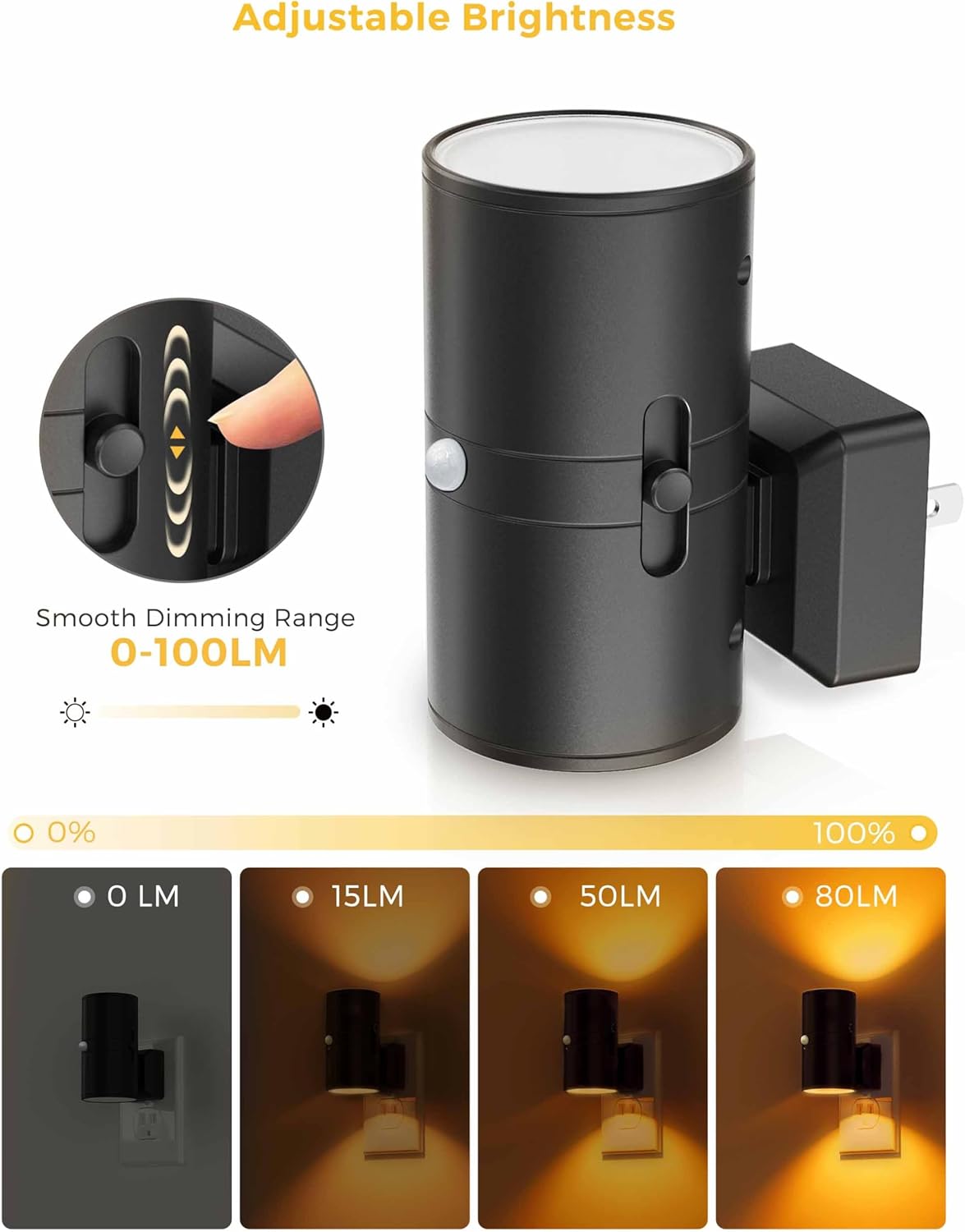 L LOHAS LED Motion Sensor Night Light, Amber Nightlights, [2 Pack] Motion Activated Nightlight