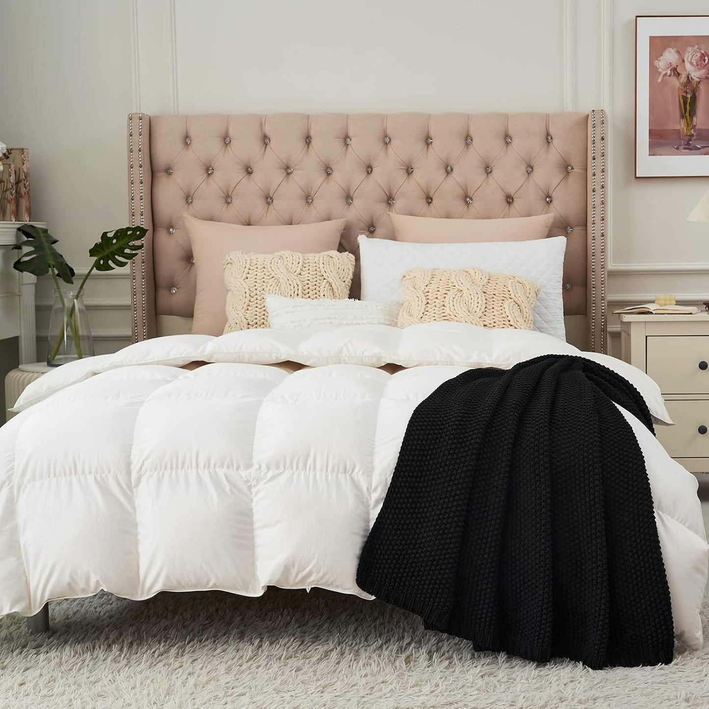 Longhui bedding Chunky Cable Knit Throw Blanket Lightweight Black 100% Organic Cotton Blanket for