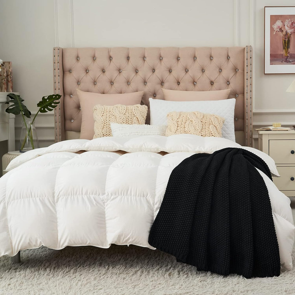 Longhui bedding Chunky Cable Knit Throw Blanket Lightweight Black 100% Organic Cotton Blanket for