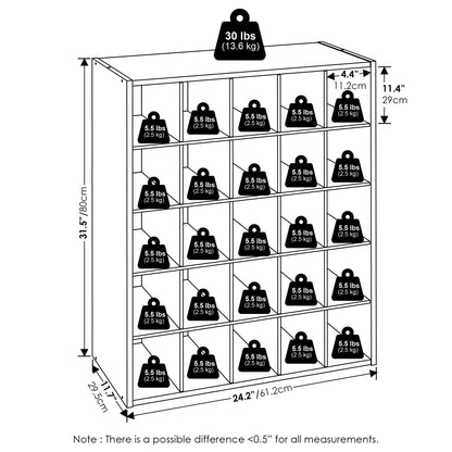 Furinno FANO 25-Cube Shoe Rack, Stackable Shoe Organizer, White
