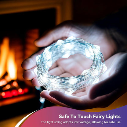 4 Pack 60LED Christmas Fairy Lights Battery Operated - 20FT Twinkle Lights with 2 Lighting Modes
