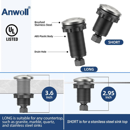 Garbage Disposal Air Switch Kit -Professional- Dual Outlet, Sink Top Waste Disposer On/Off, Garbage