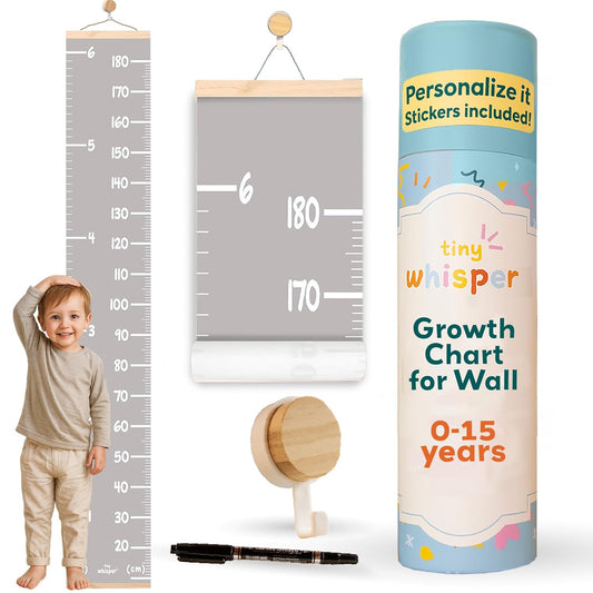 Height Chart for Kids Customizable Kids Height Wall Chart with Stickers, Marker & Hook Hanging