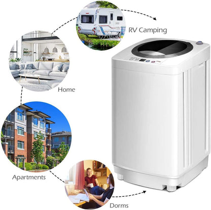 Giantex Portable Washing Machine, Full Automatic Washer and Dryer Combo, with Built-in Pump Drain 8