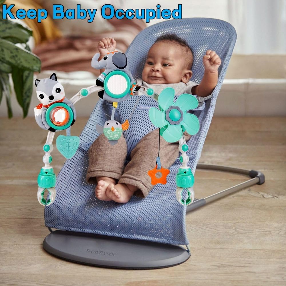 Baby Stroller Arch Mobile, Adjustable Musical Arch Toys Mobile for Crib with Universal Clamps