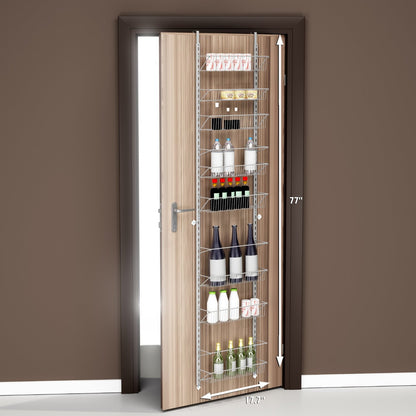 Home-Complete Pantry Over The Door Spice and Jar Rack Organizer - Great Storage Space for Cabinets