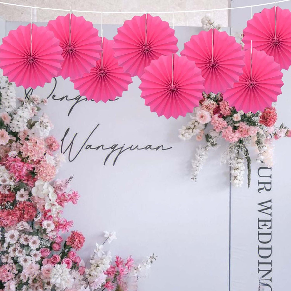Red Graduation Party Decor,Girls Party Decorations ,Party Supplies Party Fans 12in, Anniversary