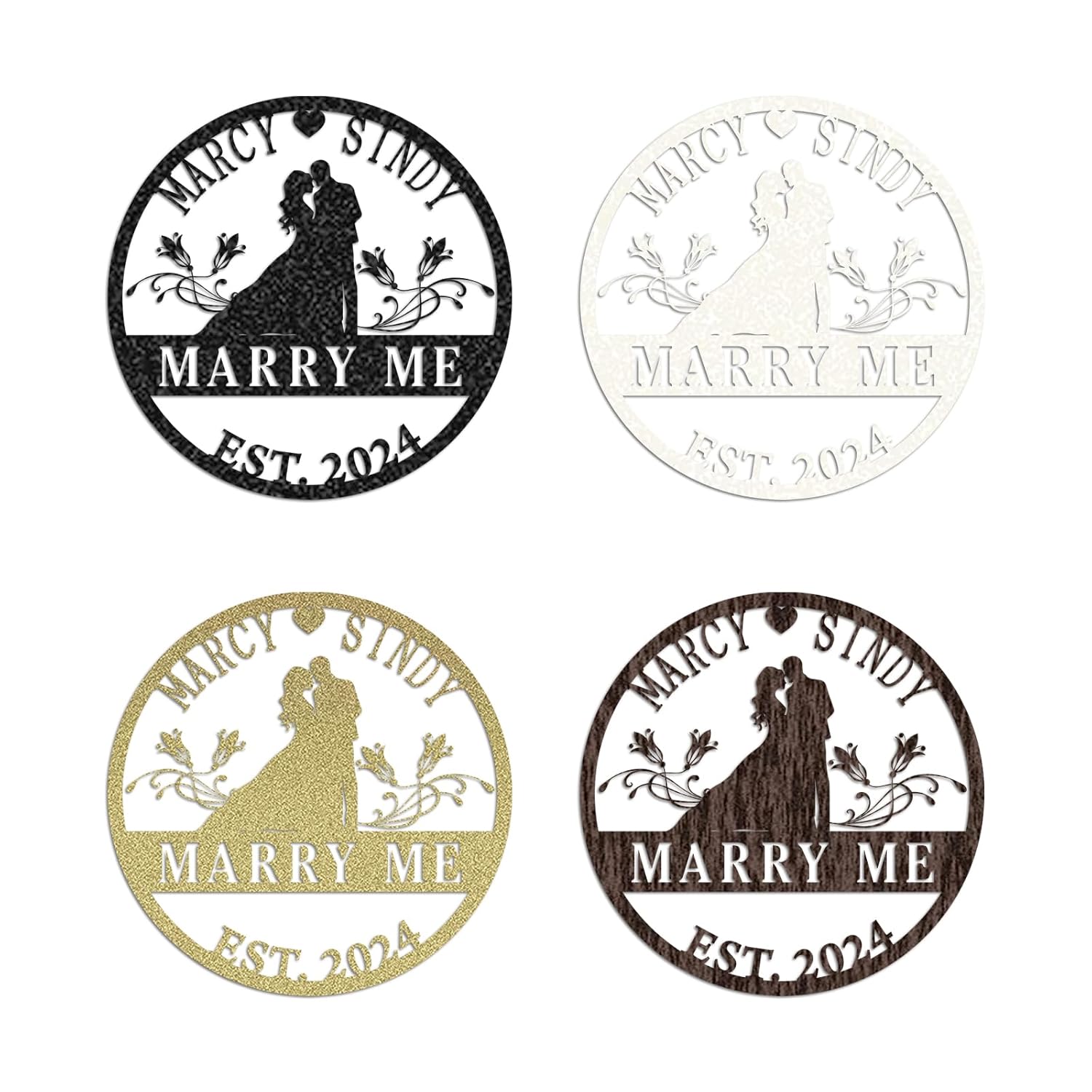 Personalized Wedding Gifts | Custom Metal Signs| Couples Gift for Her | Wedding Date Sign |