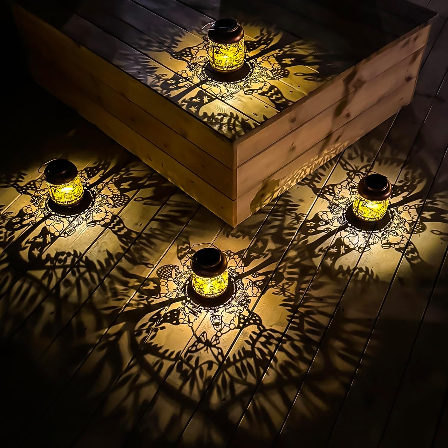 2 Pack Gnomes Solar Lanterns Outdoor Waterproof,Hanging Solar Lights Gnome Gifts for Women Metal