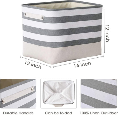 TheWarmHome Extra Large Cube Storage Bins Baskets for Organizing, Sturdy Fabric Storage Basket Cube