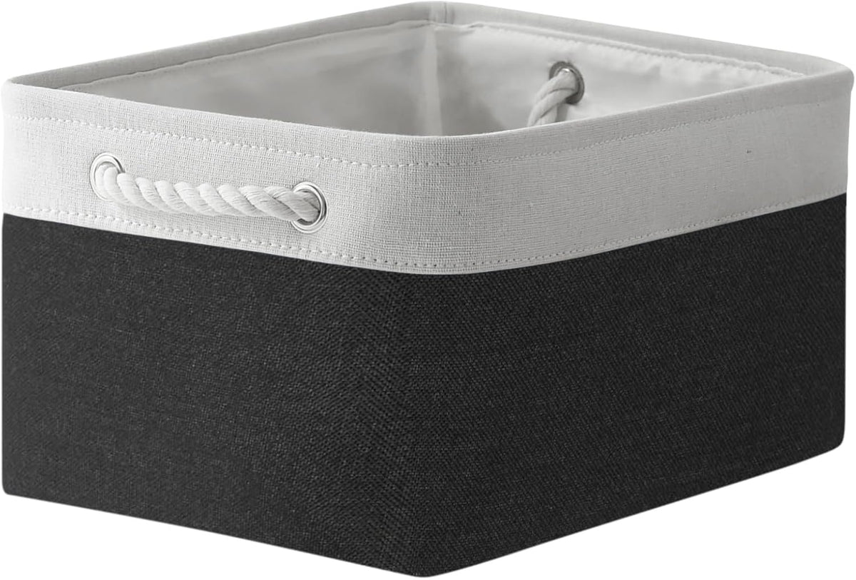 TheWarmHome Storage Bins for Shelves - 1 Pack 15.7x11.8x8.3 inch Canvas Storage Basket for