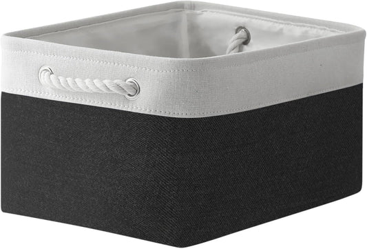 TheWarmHome Storage Bins for Shelves - 1 Pack 15.7x11.8x8.3 inch Canvas Storage Basket for