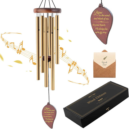 Wind Chimes for Outside, 30" Wooden Sympathy Wind Chimes Memorial Wind Chime for Loss of Loved One