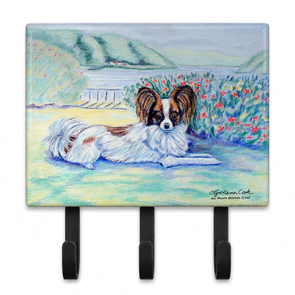 Caroline's Treasures 7244TH68 Papillon Leash or Key Holder, Wall Hooks, Key Hooks Holder, Coat Rack