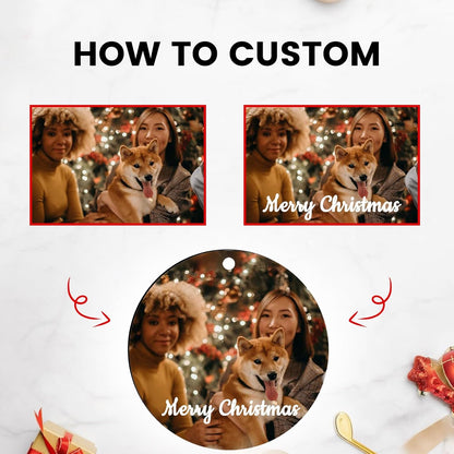 Personalized Christmas Ornaments 2025 Customized with Photo Text Ornament Keepsake Pet First