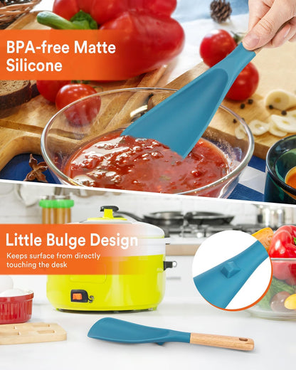 Cooking Spoon and Scraper for Nonstick Cookwares, Great for Cooking and Serving Durable BPA-Free