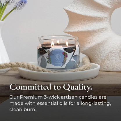 PartyLite Ocean Lavender Scented, Notes of Vanilla Sea Salt, Driftwood, Sea Moss, Patchouli &