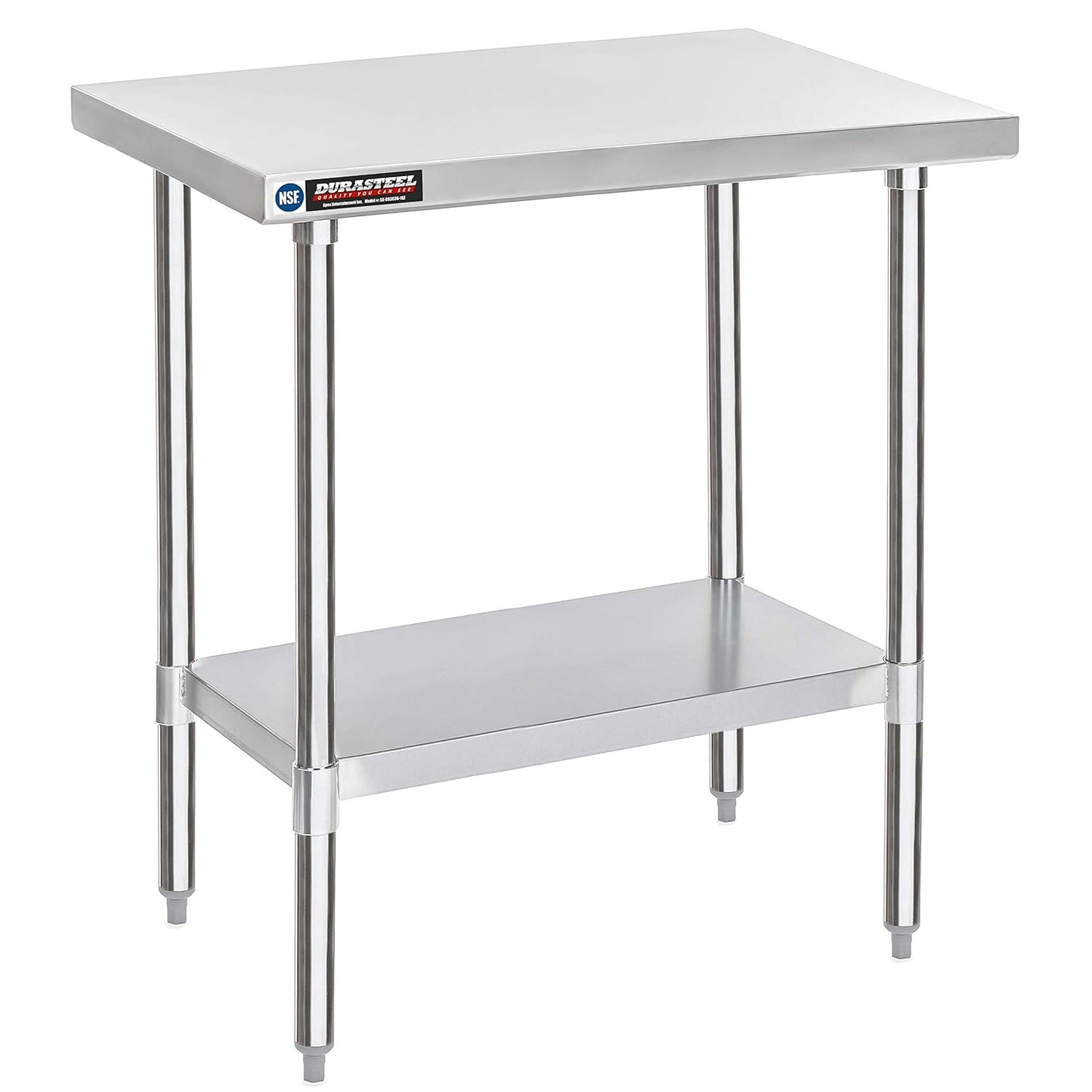 DuraSteel 30x36 Stainless Steel Work Table - NSF Commercial Prep Metal Table - Outdoor Pizza Oven