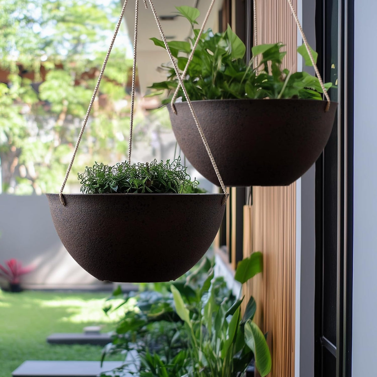 LA JOLIE MUSE Large Hanging Planters - 13 Inch Flower Pots Outdoor Indoor, Hanging Garden Planters