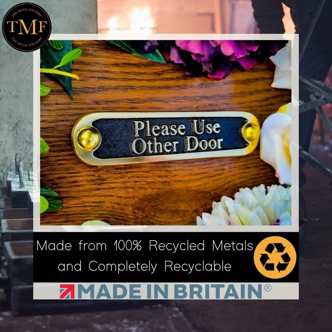 Please Use Other Door Brass Door Sign. Traditional Style Home Décor Wall Plaque Handmade By The
