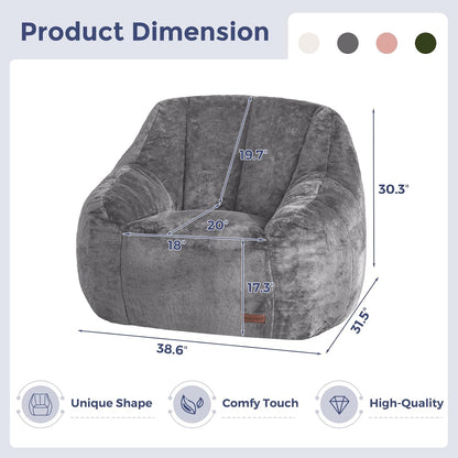 MAXYOYO Bean Bag Chair, Comfy Bean Bag Sofa with Back Support, Faux Fur Bean Bag Chair for Adults
