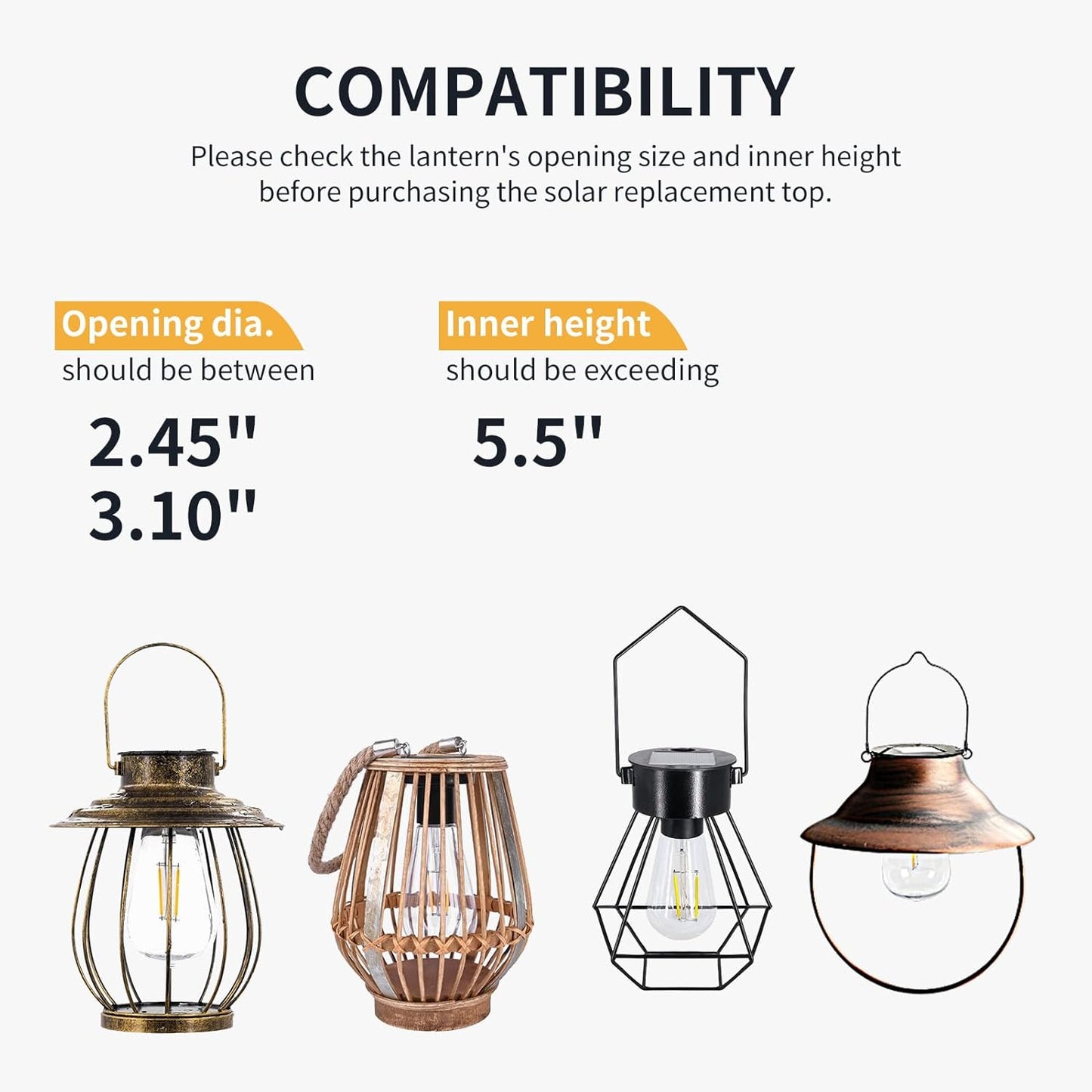 Replacement Solar Light Parts-Solar Lanterns Outdoor Waterproof Two Sizes for Versatile Switching 1