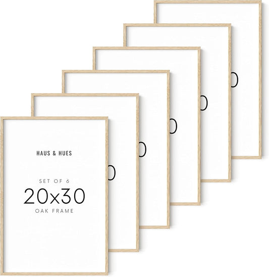 HAUS AND HUES 20x30 Picture Frames - Set of 6, Poster Frames, Gallery Wall Frame Set (Beige) - 20 x