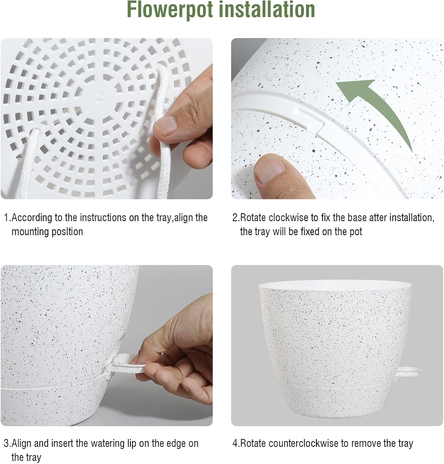 12/10/9 inch Large Self Watering Pots, Plant Pots with Mesh Drainage Holes for Indoor Outdoor