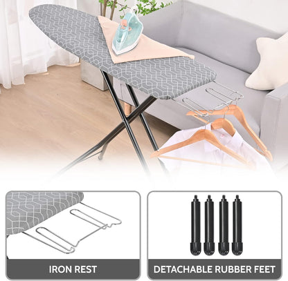 APEXCHASER Full Size Ironing Board with Iron Rest, Lightweight Iron Board with Height Adjustable