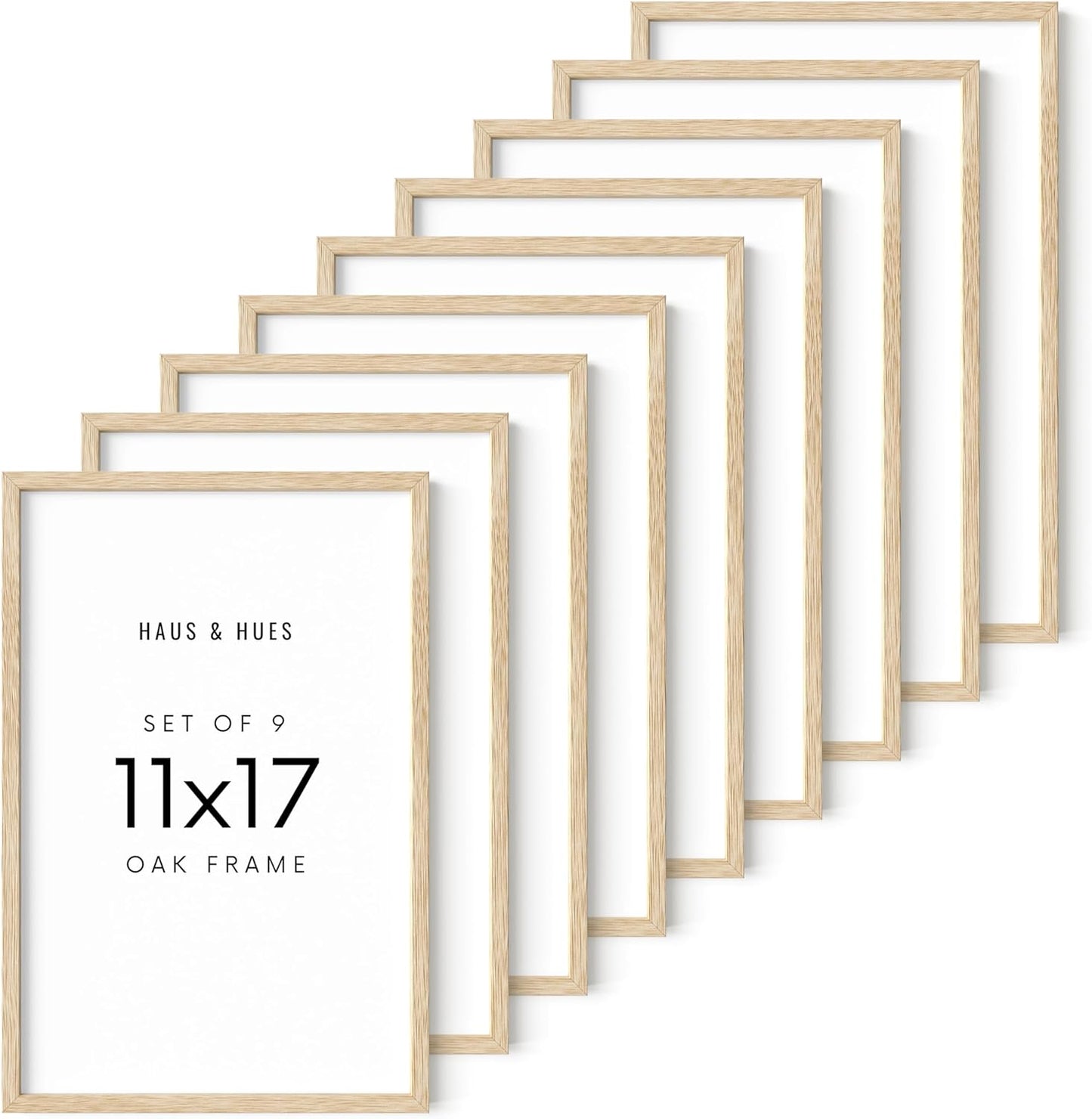 HAUS AND HUES 11x17 Picture Frame Set of 9-11 X 17 Frame Wood Picture Frames, 11x17 Poster Frame