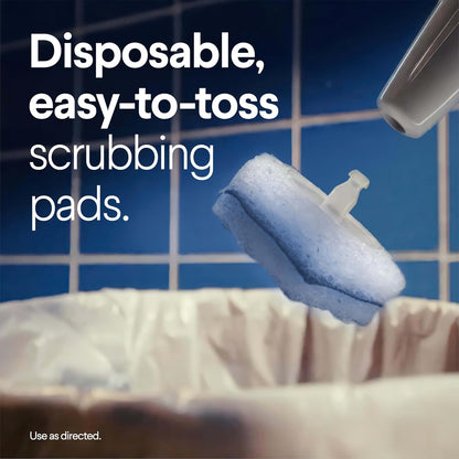 All-in-One Disposable Toilet Wand Cleaning System with Refill Pads, No-Touch Toilet Brush Kit with