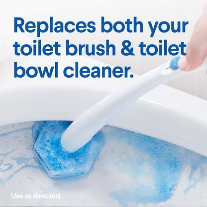 Bulk Disposable Toilet Cleaning Wand System with 96 Refill Pads, No-Touch Toilet Brush Kit with