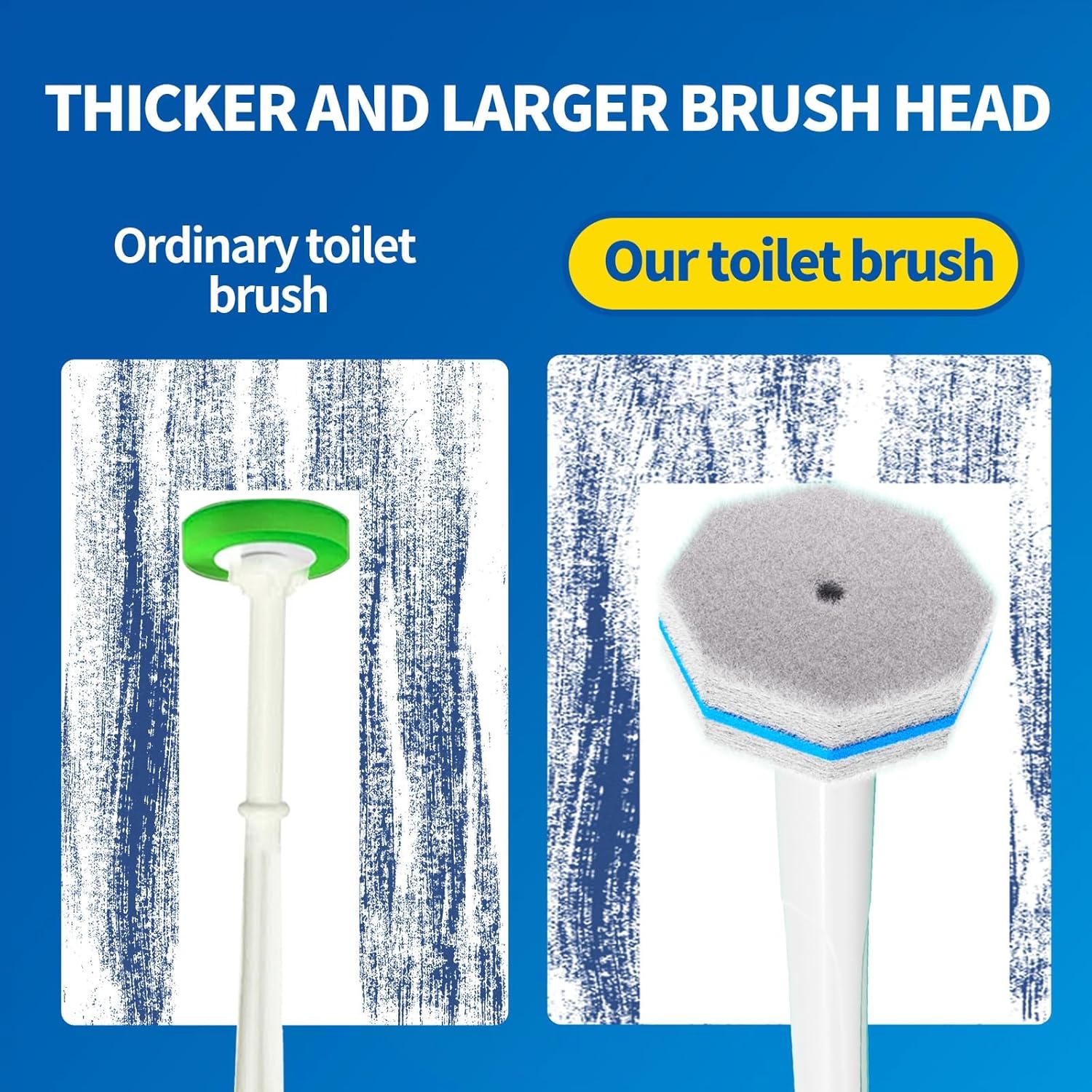Disposable Toilet Cleaning Wand Set with 50 Refill Pads, Wall-Mounted Holder, Long Handle Toilet