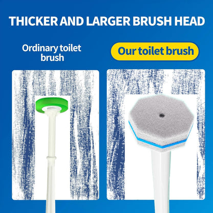 Disposable Toilet Cleaning Wand Set with 50 Refill Pads, Wall-Mounted Holder, Long Handle Toilet