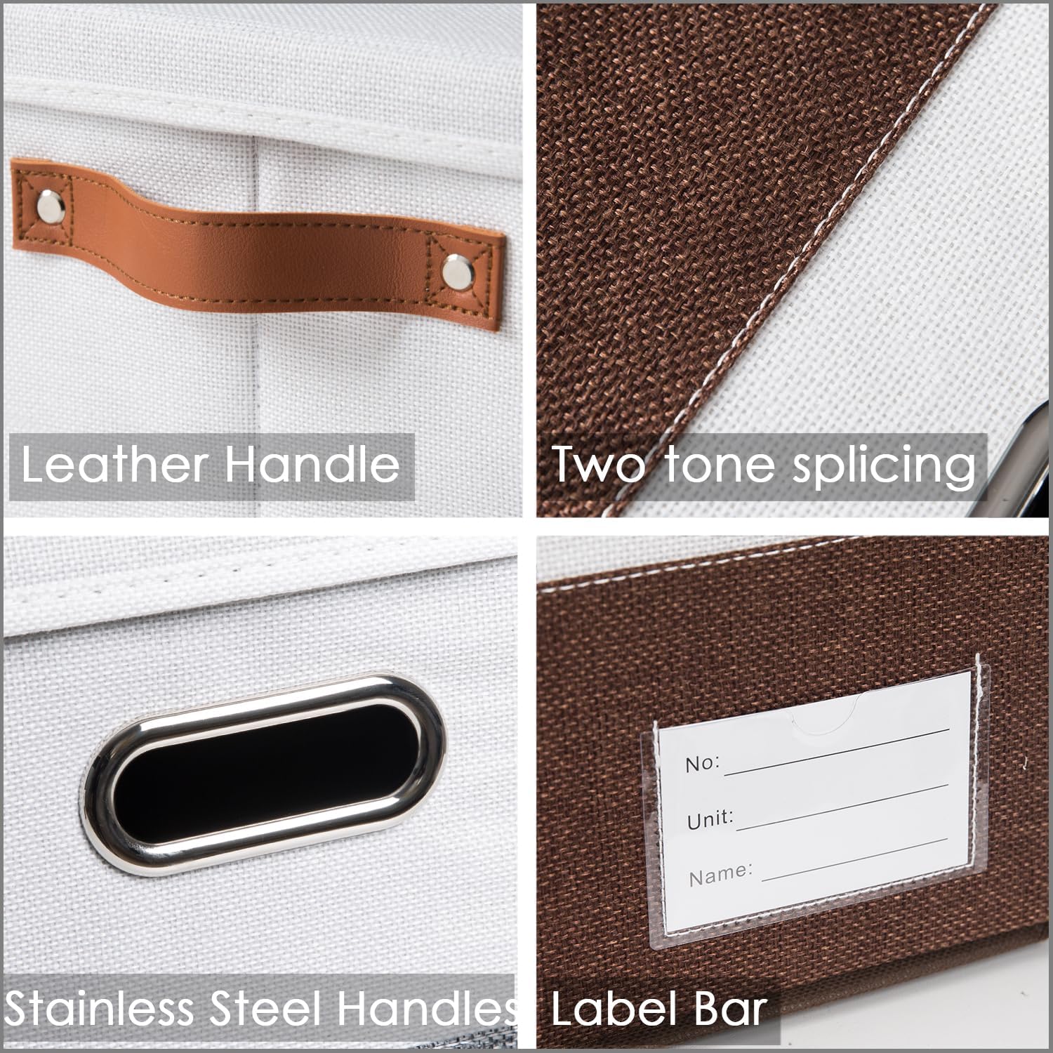 PRANDOM Foldable Storage Bins with Lids [3-Pack] Fabric Collapsible Storage Boxes Baskets Cubes